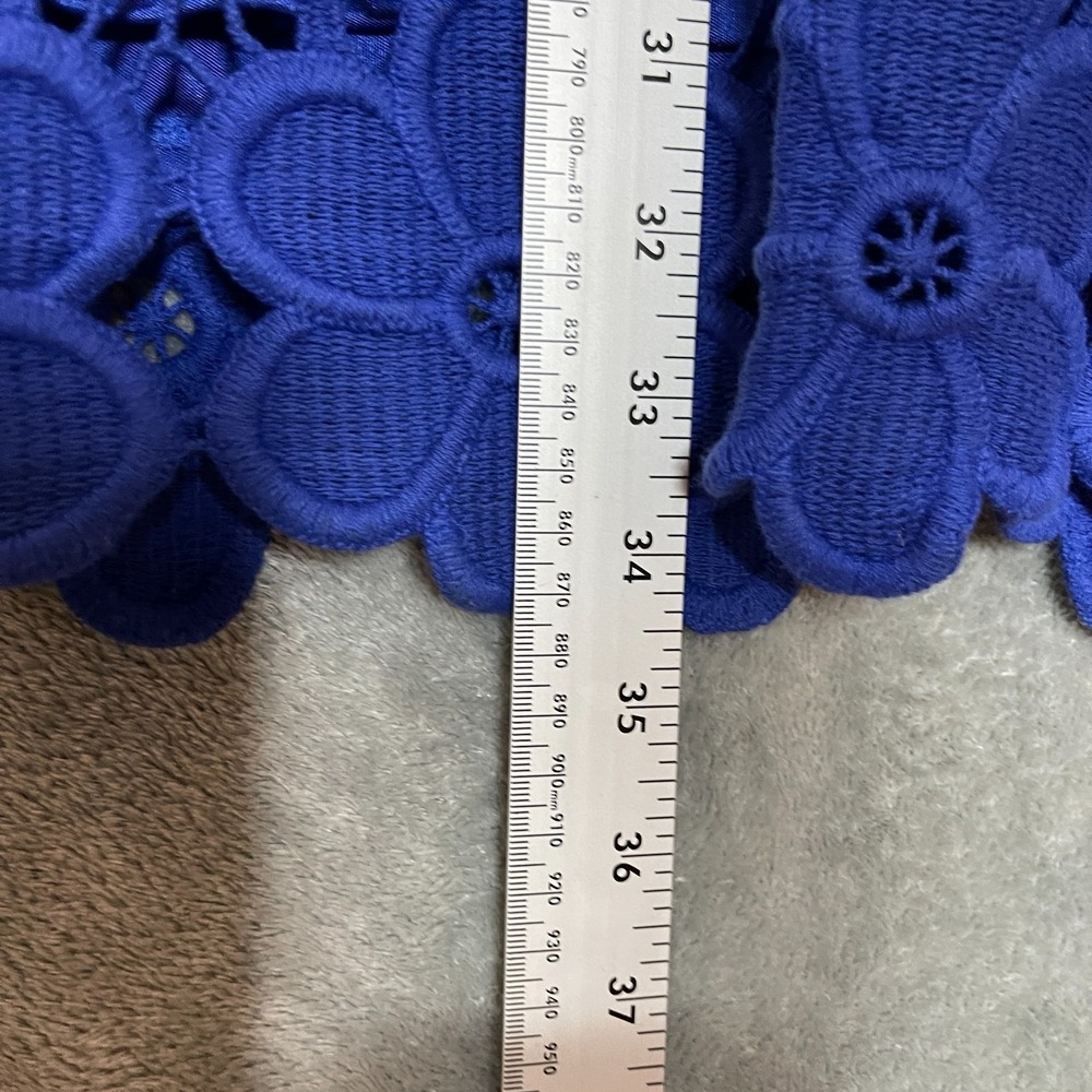 Alfani Women Crochet Shift Dress PM Royal Blue Wedding Guest Romantic Feminine - Picture 10 of 12
